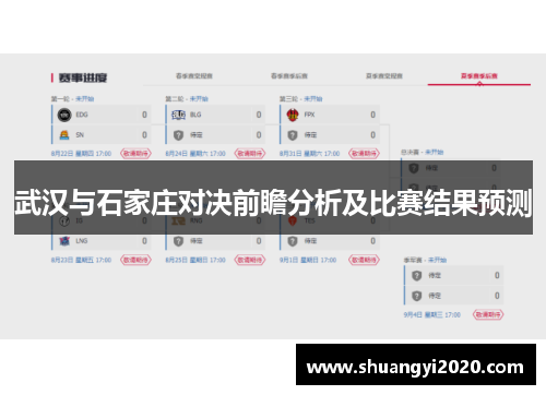 武汉与石家庄对决前瞻分析及比赛结果预测